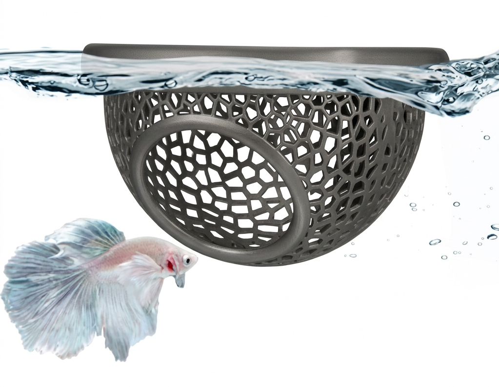 Floating Betta Hide & Shrimp Cave — 3D Printed Aquarium Hideout