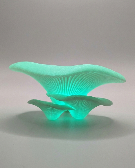 3D Printed Triple Mushroom Ledge Perch — Glow-in-the-Dark Aquarium Decor