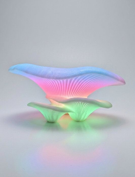 3D Printed Triple Mushroom Ledge Perch — Glow-in-the-Dark Aquarium Decor